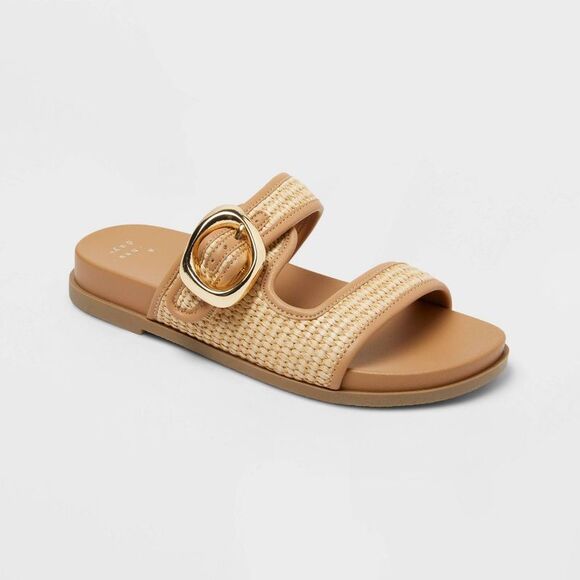 A New Day Shoes - Women’s Meg Sandals with Memory Foam Insole - A New Day Beige 9